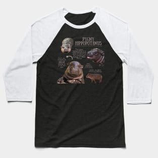 Animal Facts - Pygmy Hippopotamus Baseball T-Shirt